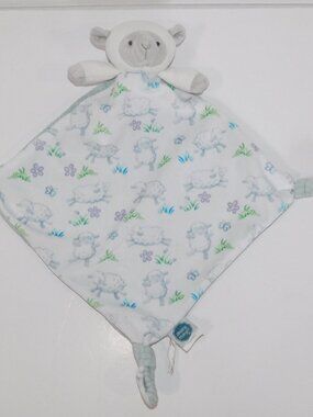 Mary Meyer Little Knotties Lamb Sheep security blanket White Blue  Baby Lovey